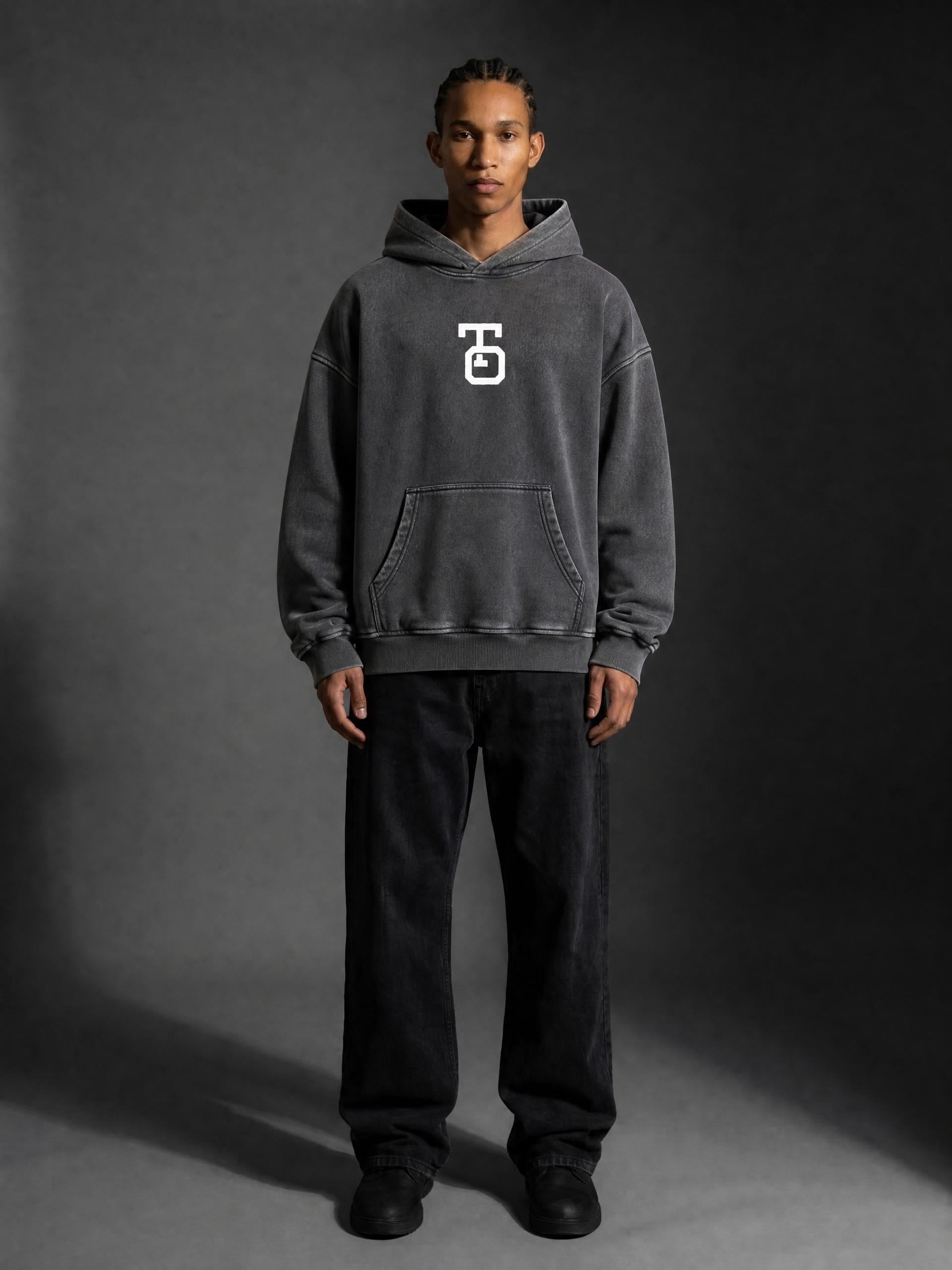 TO Snow Wash Fleece Oversize Hoodie
